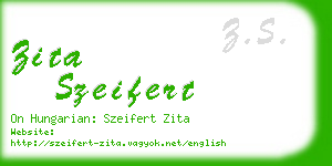 zita szeifert business card